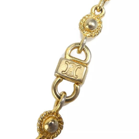 Auth CELINE Necklace Gold/Multicolor Metal/Enamel - Picture 5 of 16